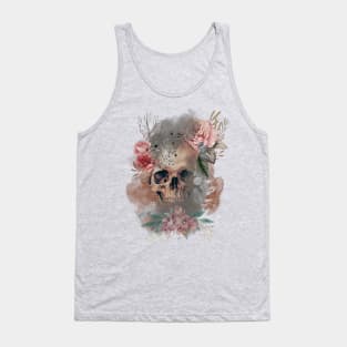 gothic floral skull Tank Top